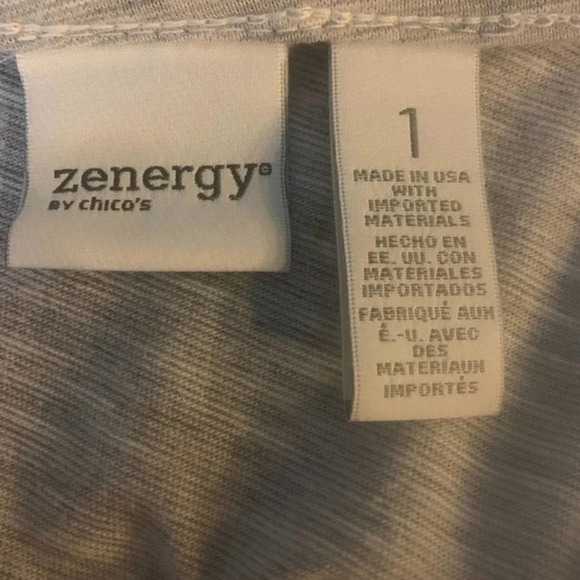 CHICOS | Zenergy Heather Gray White Mesh Baseball Sleeve Medium - Picture 6 of 7